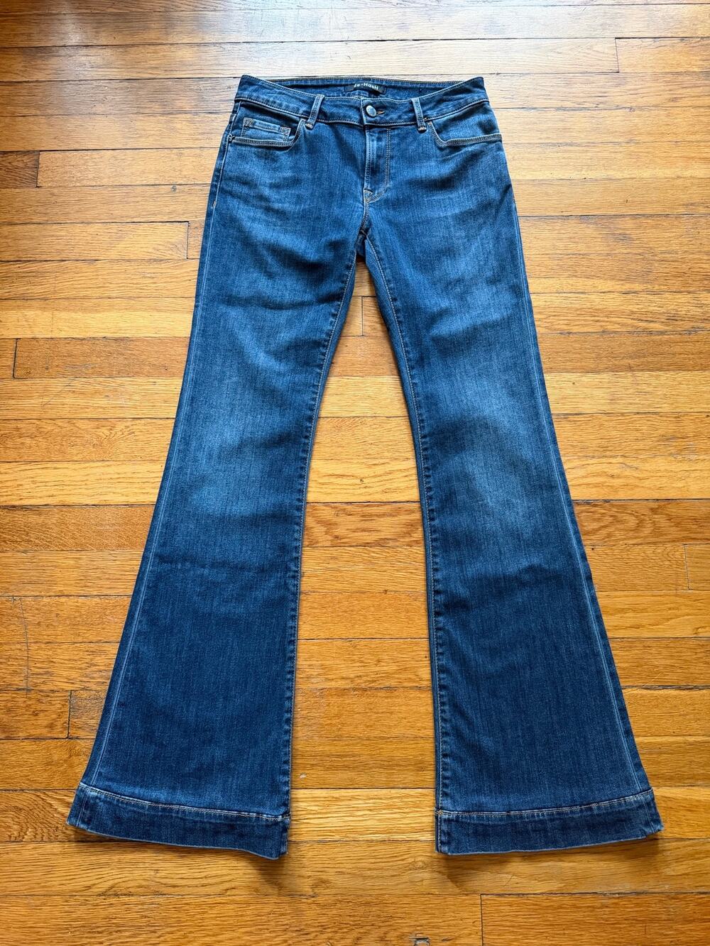 RE-HASH Flared Dark Wash Italian Jeans Womens sz 28